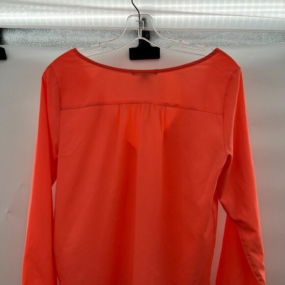 American Eagle Outfitters Somen's V-Neck Sheer Top Coral Size Small Long Sleeve - Picture 6 of 9